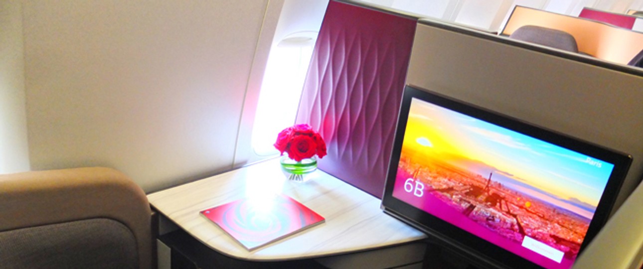 Blick in die neue Business Class von Qatar Airways: Die Sitze machen noch Probleme.