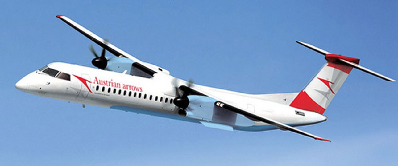 Bombardier Dash 8 von Austrian Airlines: Neu auch in den Tessin.