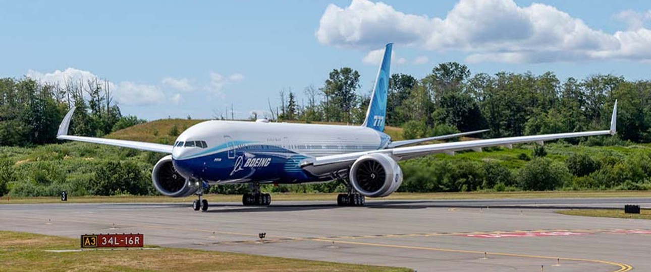 Anders sieht es bei Boeing aus: Die 777X wird als erster Passagierflieger ...