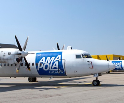 Fokker 50 von Amapola Flyg: Die Schweden setzten ganz auf das Flugzeugmodell.