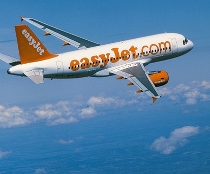 Airbus A319 von Easyjet: Anflug auf die französische Provinz.