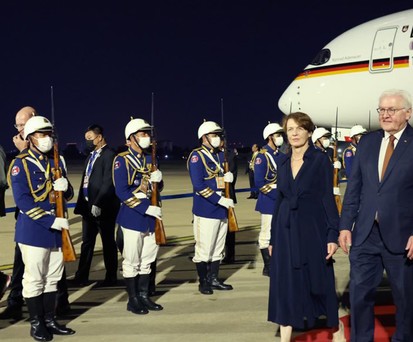 So wird der Airbus A350 genutzt: Bundespräsident Frank-Walter Steinmeier bei einem Besuch in Kambodscha.