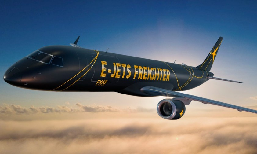 Eine Embraer E195 umgebaut um Frachtflugzeug: Soll so aussehen.