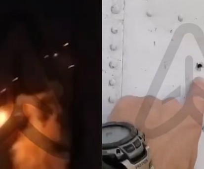 Der Beschuss der Antonov An-2,  ein Einschusloch: Glimpflich ausgegangen.