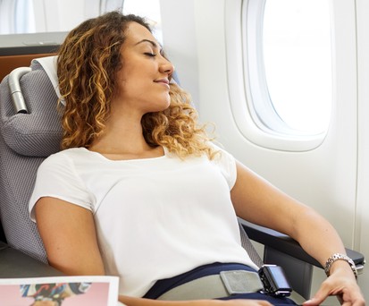 Lufthansas Business Class: Auch hier kann man mit Meilen fliegen.