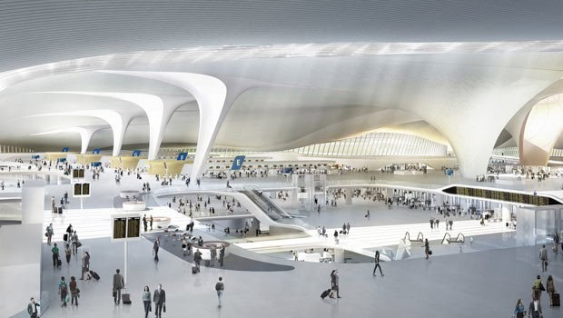Im Innern sollen modulare Einheiten je nach Passagierandrang verwendet werden können. Auch soll der Flughafen schrittweise von 45 Millionen auf die Endgröße ausgebaut werden können.