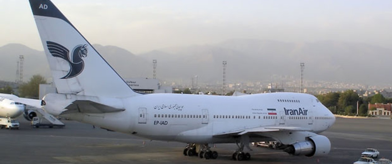 Iran-Air-Jumbo am Flughafen in Mehrabad.