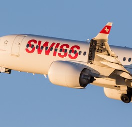 Airbus A220-300 von Swiss: Kam noch als Bombardier C-Series CS300 an.
