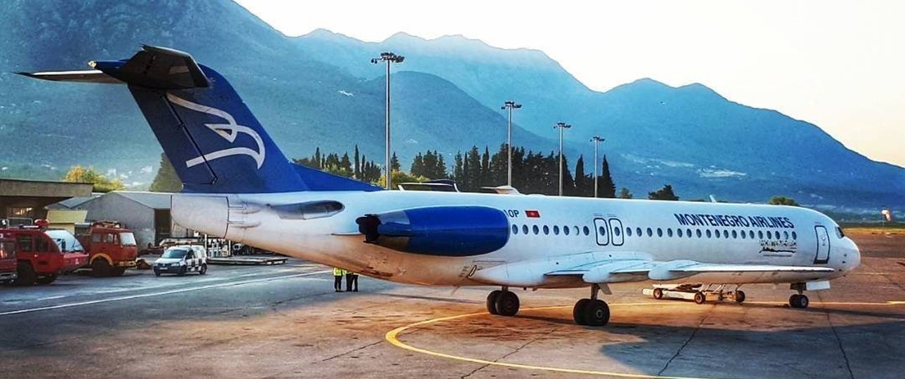 Fokker 100 von Montenegro Airlines: Ende 2020 fliegt sie zum letzten Mal.