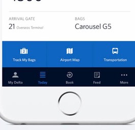 Die Delta-App bietet Live-Gepäckverfolgung.