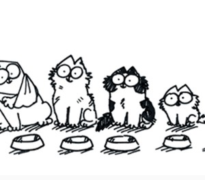 Simons Cat (2.v.l.) und einige Freunde: Die Katze ist einer der Stars im Kanal Paws and Relax.