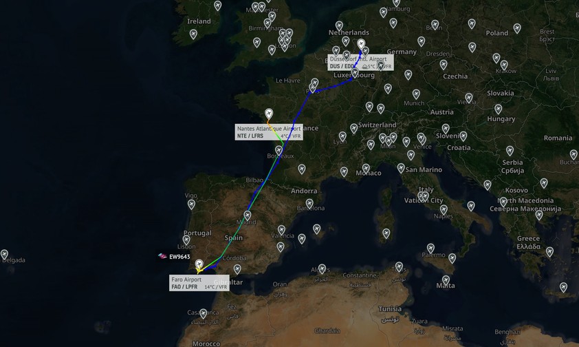 eurowings umleitung nantes