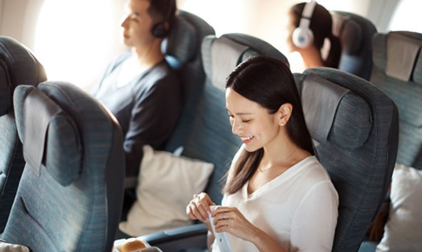 Economy Class von Cathay: In der Boeing 777 wird es enger.