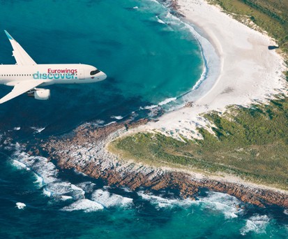 Flugzeug von Eurowings Discover: Ein Teil des Namens steht vor dem Abschied.