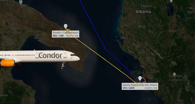 boeing 757 korfu duesseldorf brindisi