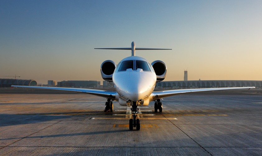 Cessna Citation am Flughafen Dubai: Viele versuchen mit Businessjets die Region zu verlassen.