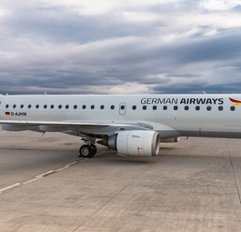 Embraer E190 von German Airways: Fliegt künftig für Green Airlines.