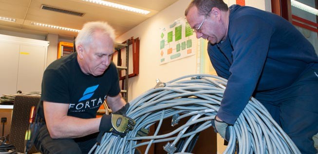 11 Kilometer Kabel wurden ausgebaut - danach 6 Kilometer neue Kabel wieder verbaut.