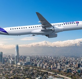 Embraer E195-E2 von Latam über Santiago (Computergrafik): Bald schon Realität.
