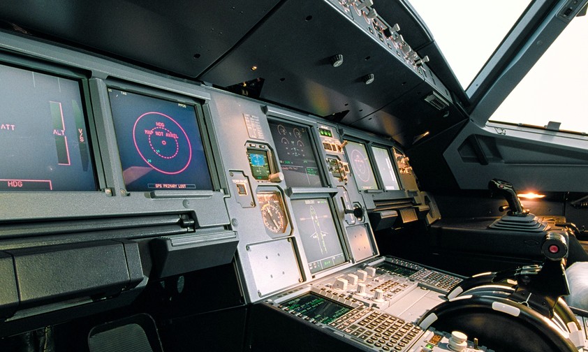 Cockpit der Airbus A320-Familie: Zielort war nicht im Bordsystem eingetragen