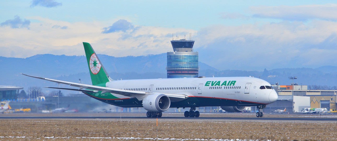 Die Boeing 787-10 von Eva Air in Graz: Ungewöhnlicher Besuch.
