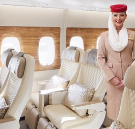 Emirates neue Premium Economy Class, vorgestellt im Dezember 2020.
