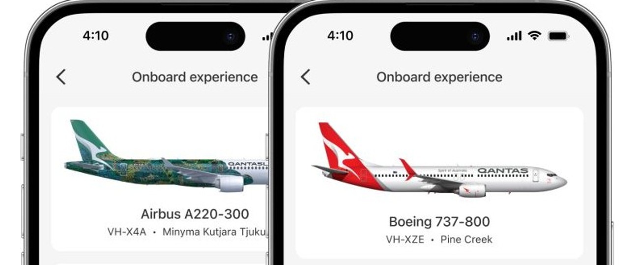 Qantas-App: Zeigt künftig auch das Flugzeug samt Kennzeichen an.