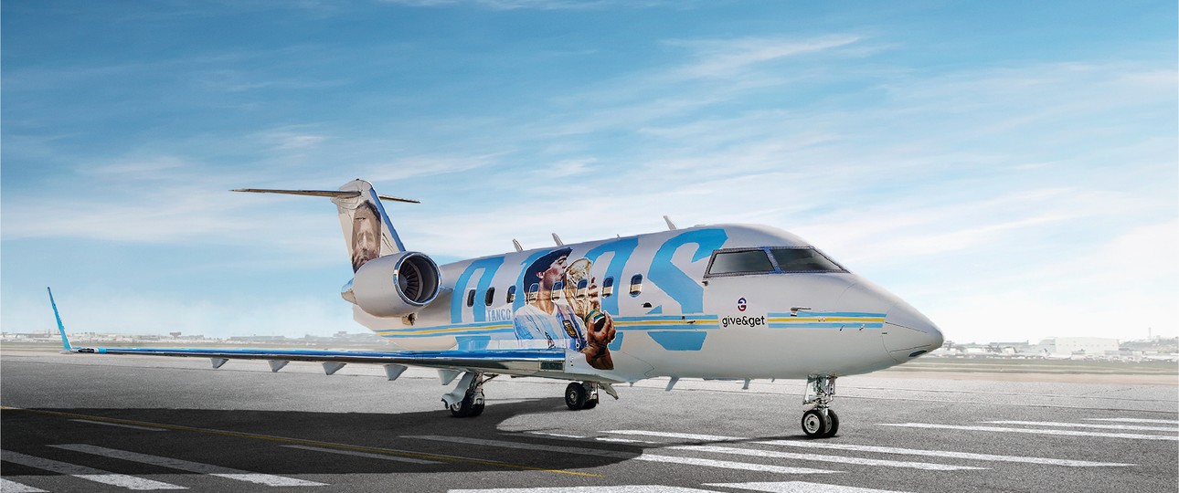 Die Bombardier Challenger 600 in den Farben von Argentinien.