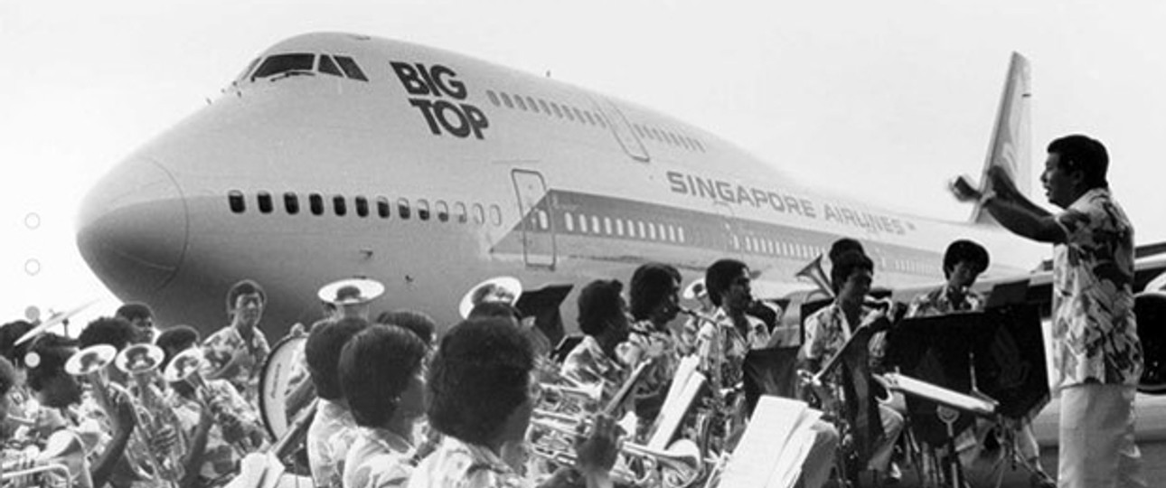 Taufe der ersten 747 von Singapore: Damals war der Flieger ein Riesen-Star.