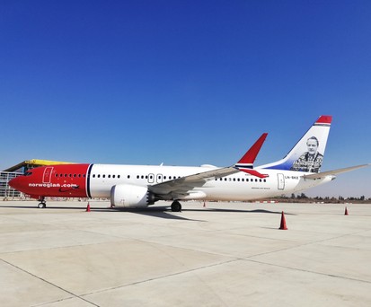Die Boeing 737 Max 8 von Norwegian steht seit dem 14. Dezember in Shiraz.