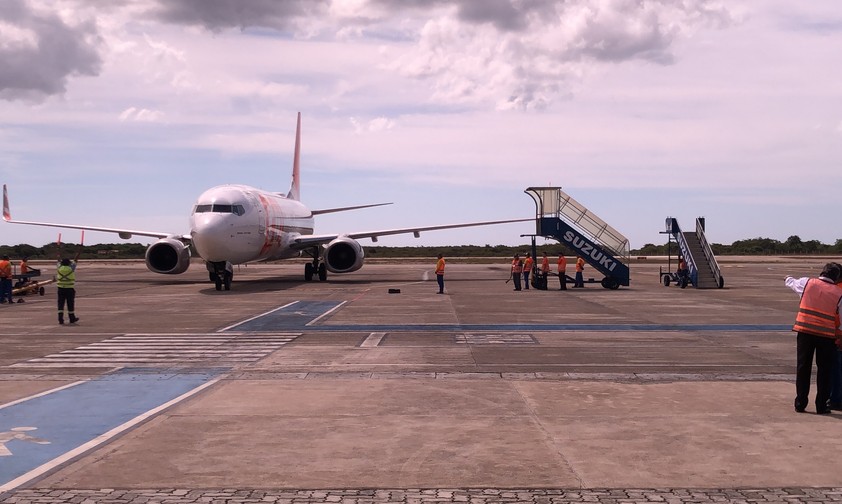 Boeing 737 am Flughafen Jericoacoara im Bundesstaat Ceará: Der Notdosten ist nicht bestesn erschlossen.