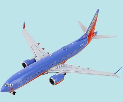 Modell einer Boeing 737 Max 8 von Southwest Airlines: Während es die Variante bereits in echt gibt, wird die erste Max 7 erst 2024 ausgeliefert.