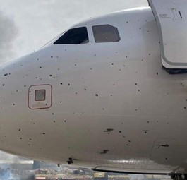 Airbus A320 am Airport Mitiga: Schwer getroffen.