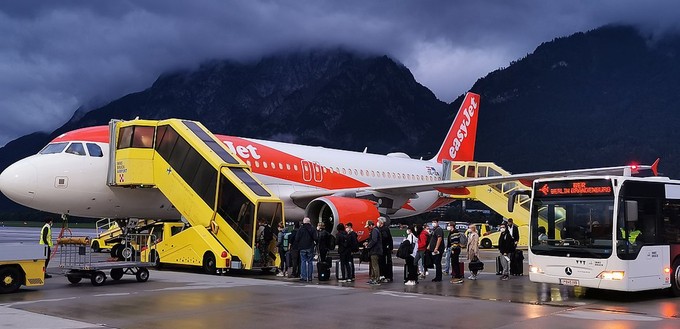 Der letzte Flug vor der Pause ging mit Easyjet nach Berlin.