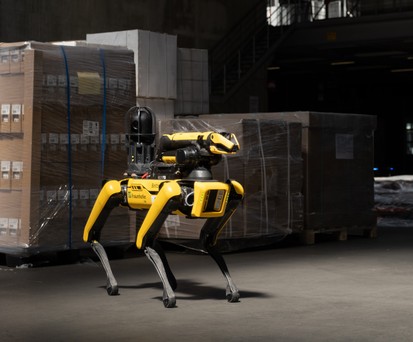 «Roboterhund» Spot: Erkennt Paletten und passende Lagerplätze.