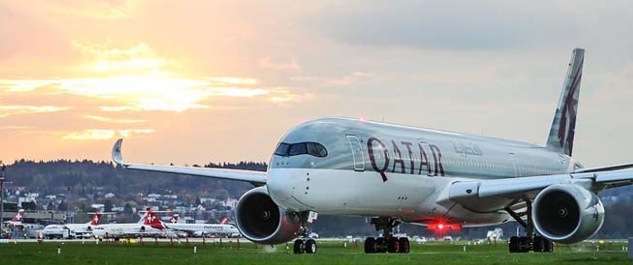 A Qatar Airways passenger A350