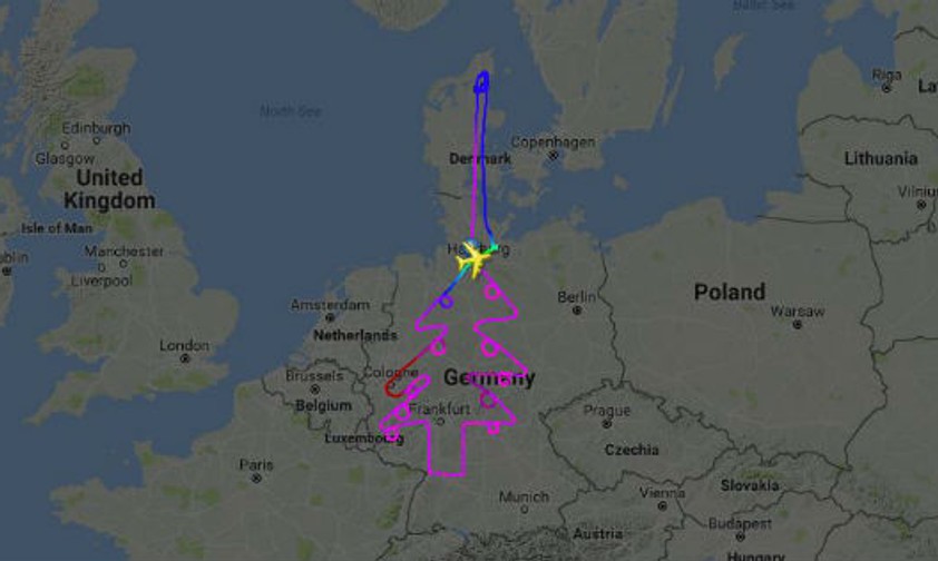 Airbus A380 in Weihnachtsstimmung