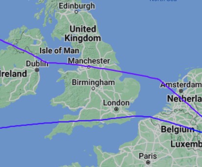 Der Flugverlauf von LH462 am 3. April 2023: Ziel war eigentlich Miami.