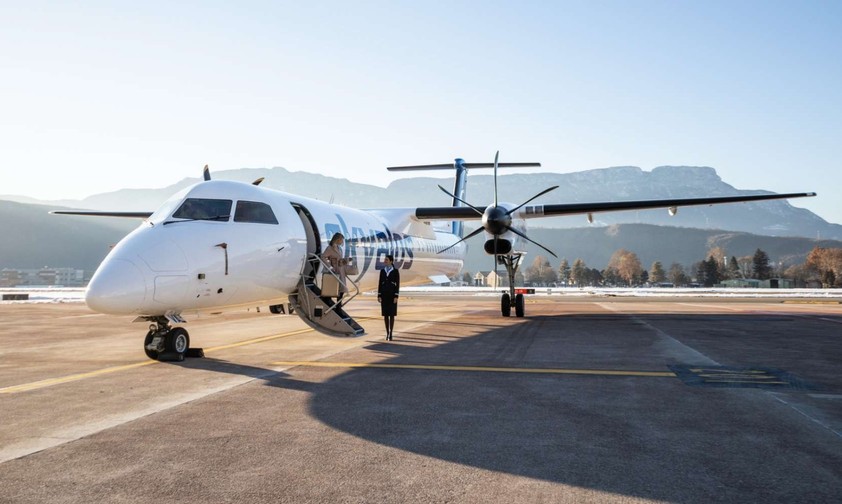 Eine Dash-8 von Sky Alps: Die Fluggesellschaft will in diesem Jahr weiter wachsen.