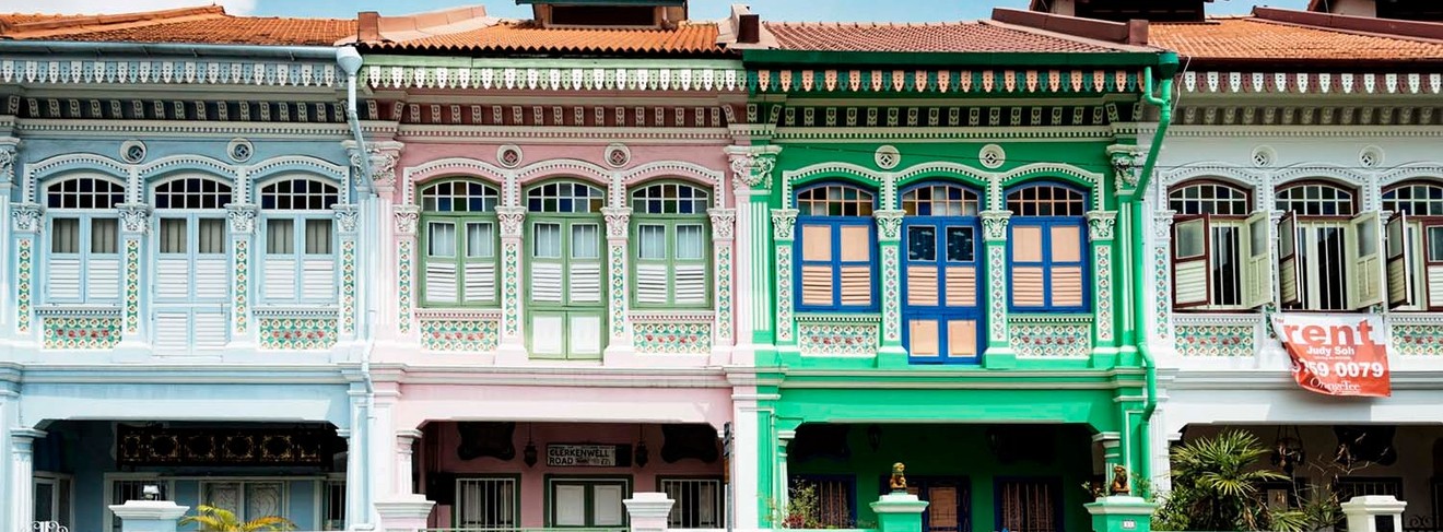 Häuser im Viertel Katong: Hier gibt es die beste Peranakan-Küche ivon Singapur.
