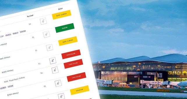 Flughafen London-Heathrow: Auch am Mittwoch sind schon diverse Flüge annulliert worden.