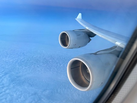 Blick aus dem Airbus A340-600 von Lufthansa: Jetzt ein Bild der Vergangenheit.