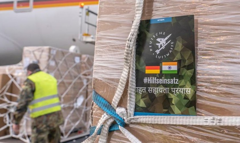 Die deutsche Luftwaffe mit dem A350: 120 Beatmungsgeräte flogen nach Indien.