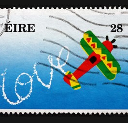 Irische Briefmarke: Flugzeuge sind für das Land wichtig.