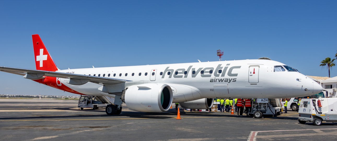 Embraer E190-E2 von Helvetic Airways: Die Fluglinie soll für ihre Kundin Swiss nach Israel fliegen.
