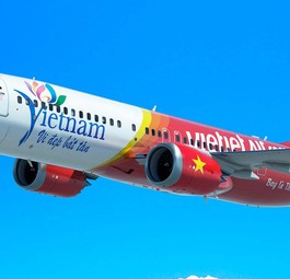 Computerskizze mit dem ersten Design für Vietjets Boeing 737 Max: Eigentlich standen am Flieger zwei Typenbezeichnungen.