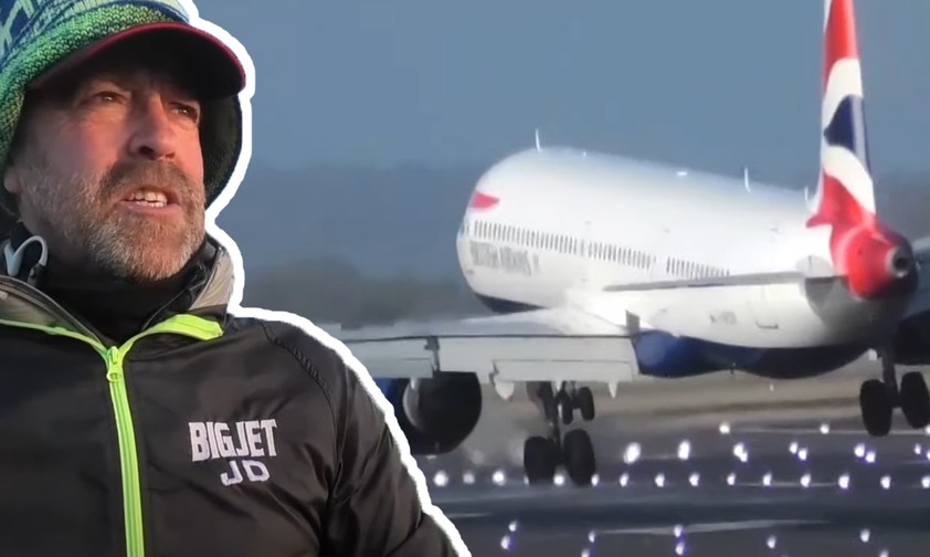 Millionen schauen während Sturm Flughafen-Livestreamer zu