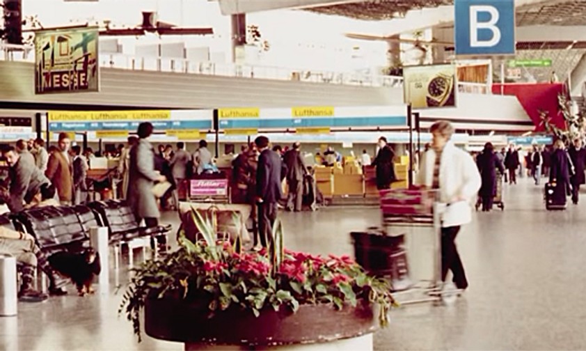 Ein Blick in die Empfangshalle von Terminal 1 im Jahre 1972.