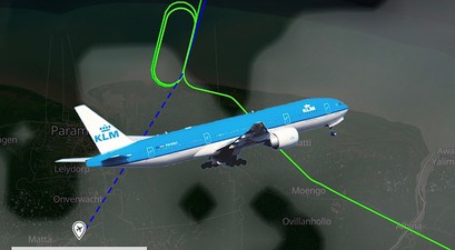 Fluggverlauf über Suriname: Die Landung in Paramaribo war nicht möglich.