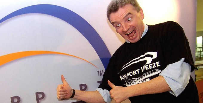 Ryanair-Chef Michael O'Leary am Flughafen Weeze.